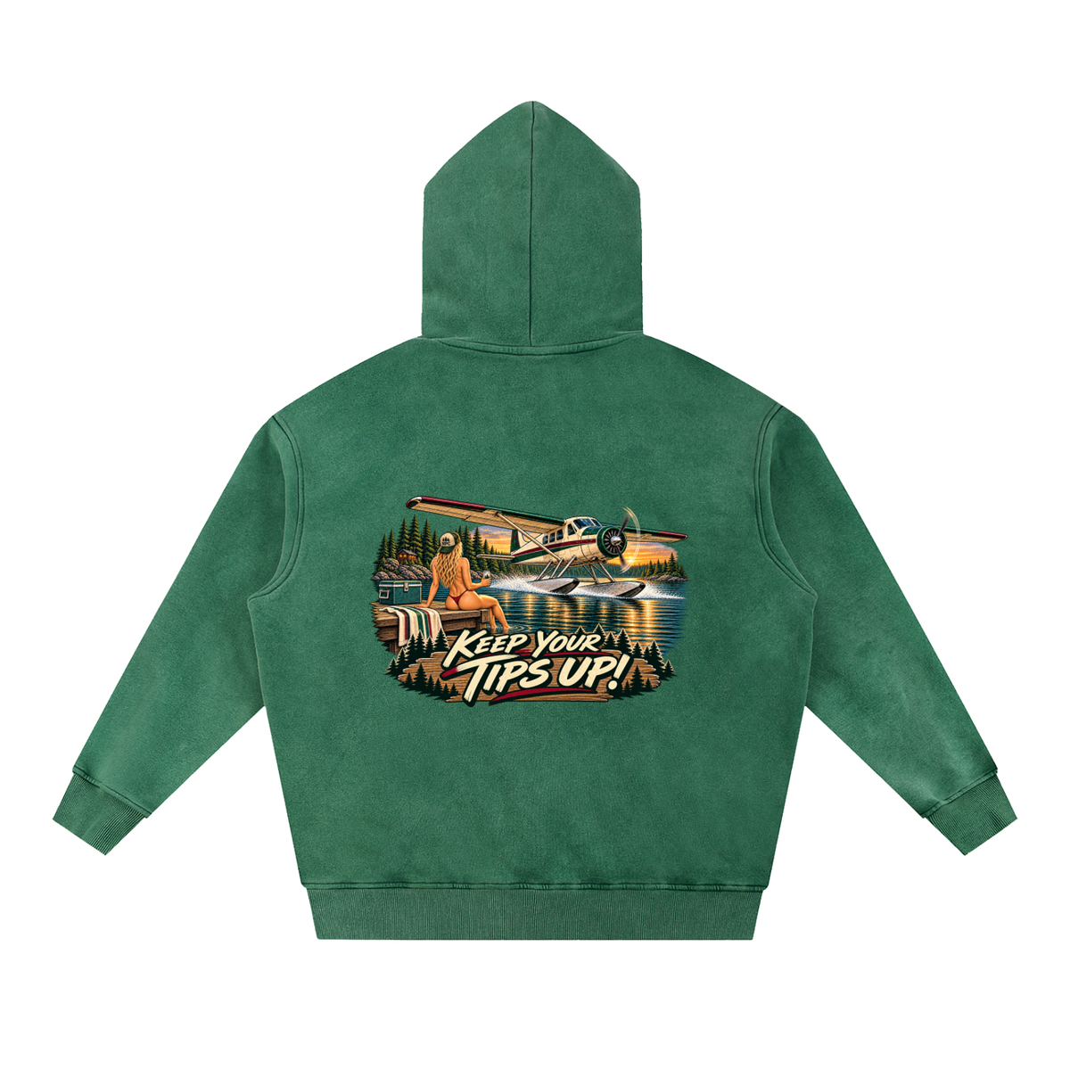 Tips Up - Snow Wash Fleece Oversize Hoodie