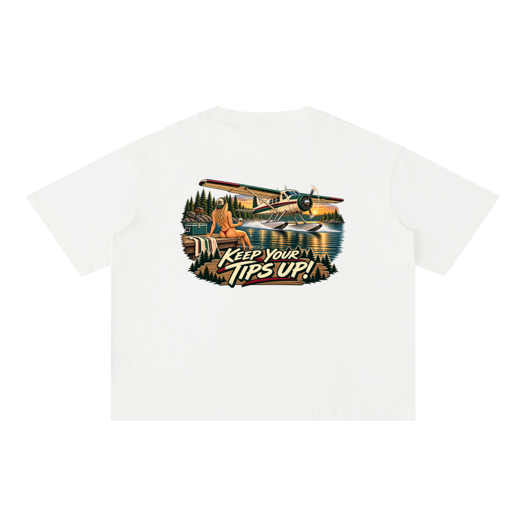 Tips Up - Mineral Wash Boxy Cotton T-Shirt