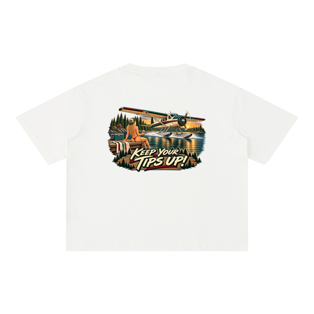 Tips Up - Mineral Wash Boxy Cotton T-Shirt