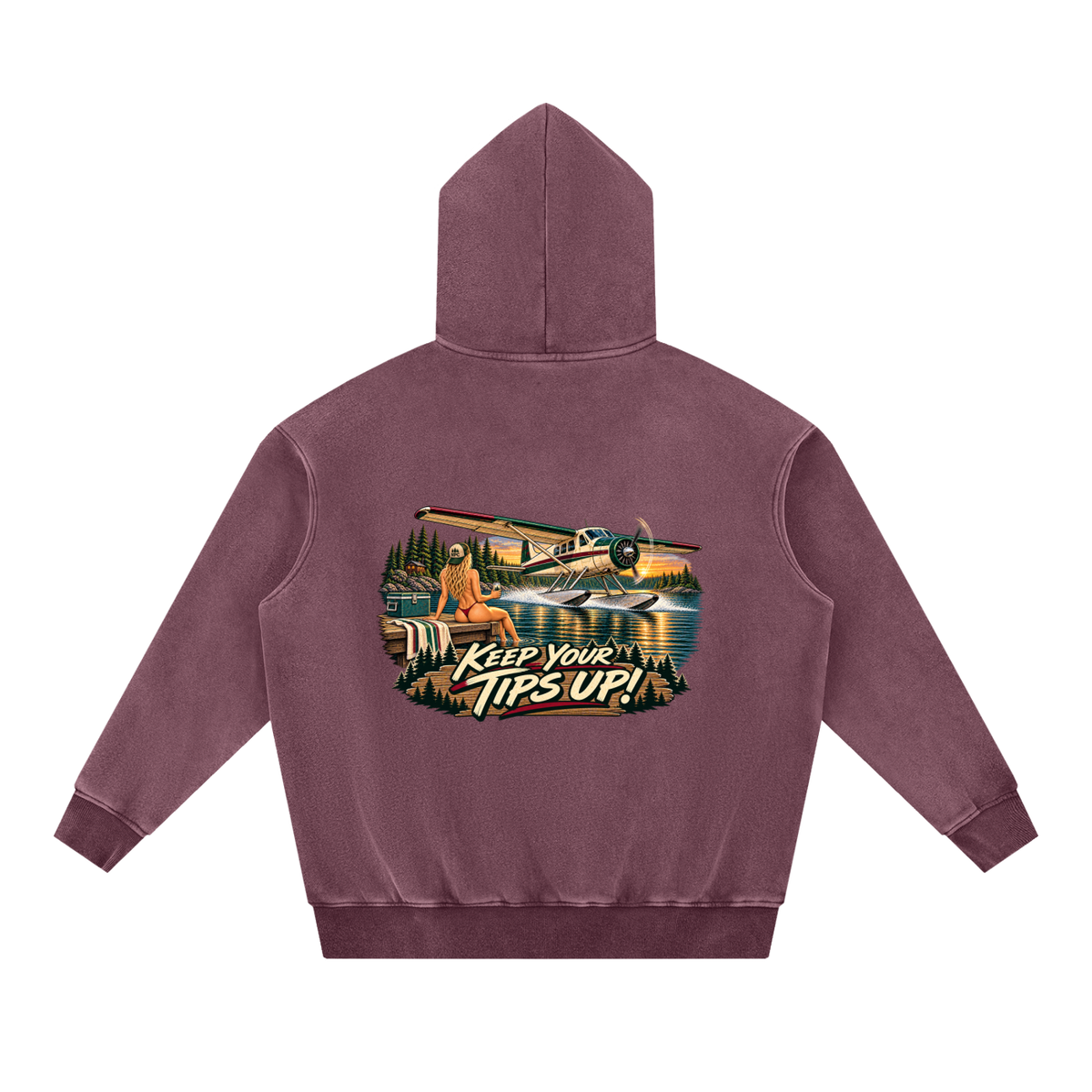 Tips Up - Snow Wash Fleece Oversize Hoodie