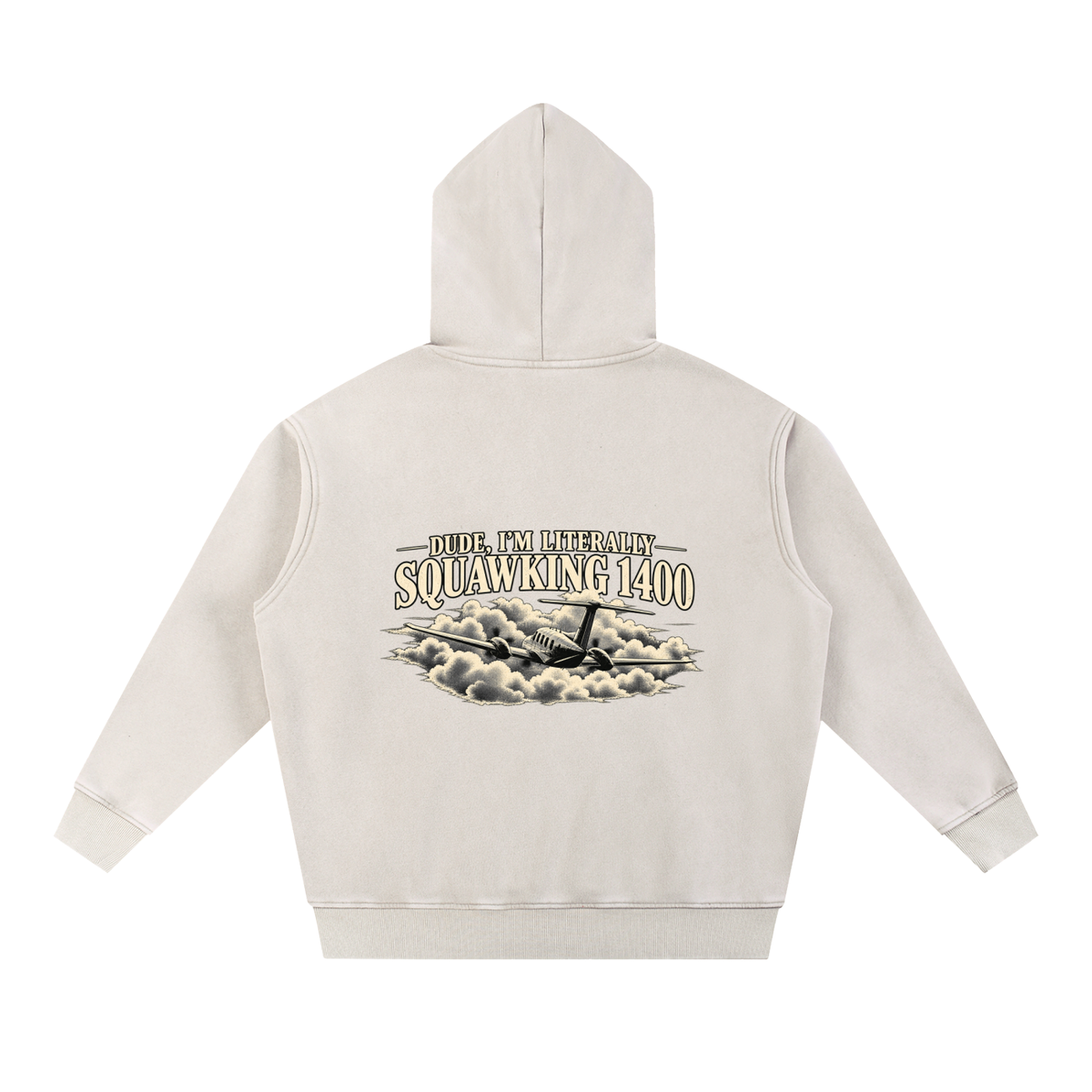 Sqwuak 1400 - Snow Wash Fleece Oversize Hoodie