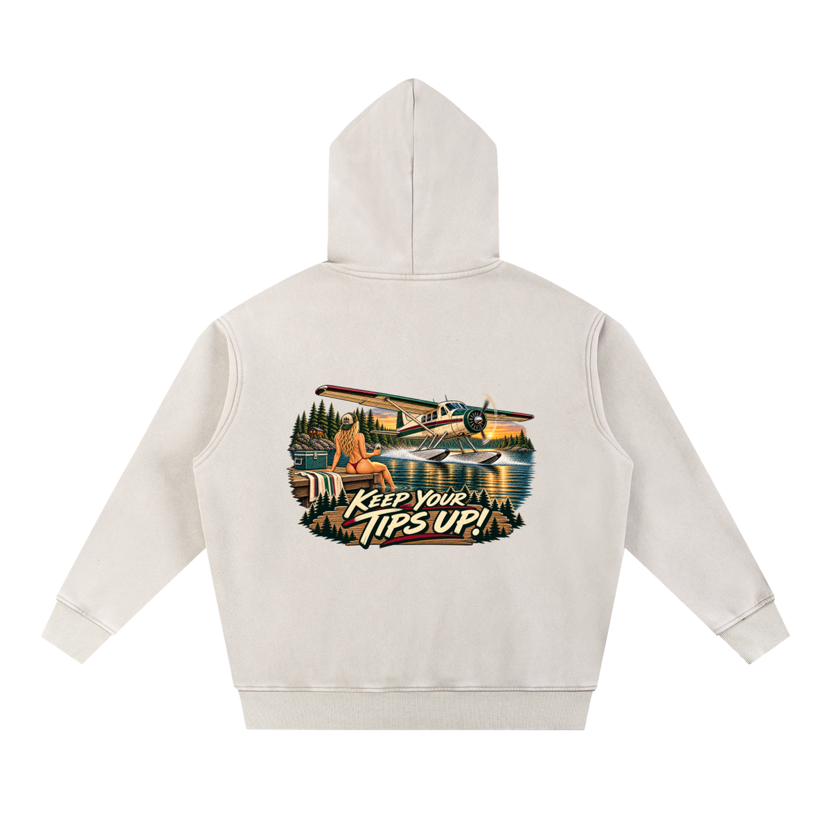 Tips Up - Snow Wash Fleece Oversize Hoodie