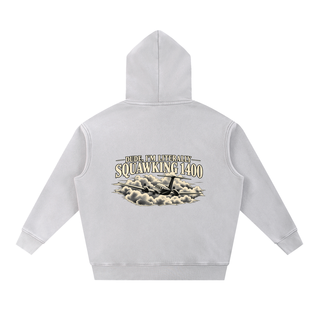 Sqwuak 1400 - Snow Wash Fleece Oversize Hoodie