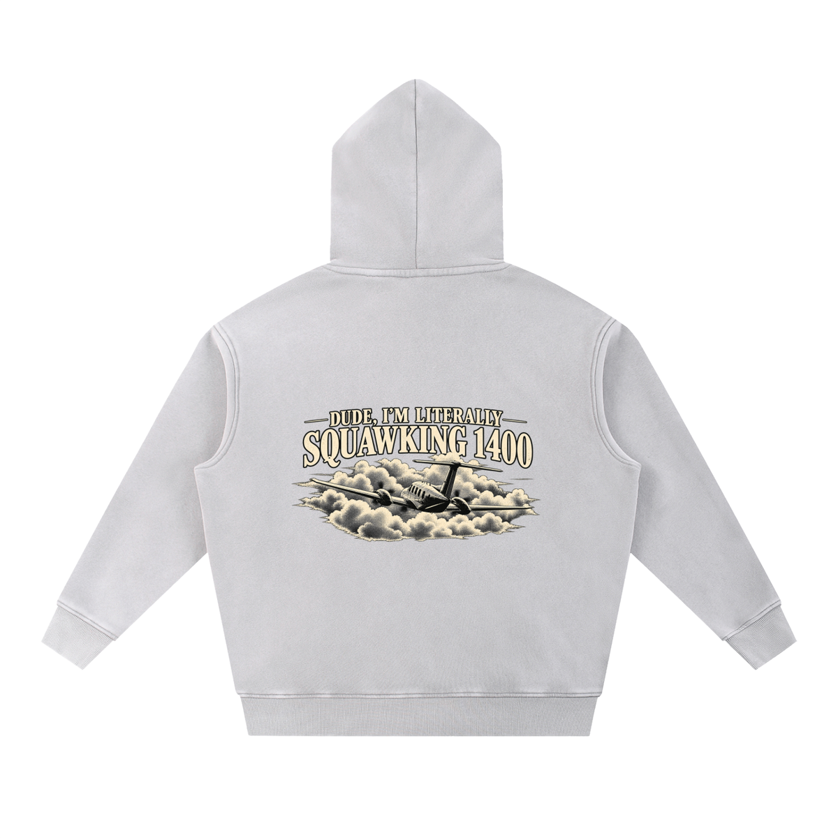Sqwuak 1400 - Snow Wash Fleece Oversize Hoodie