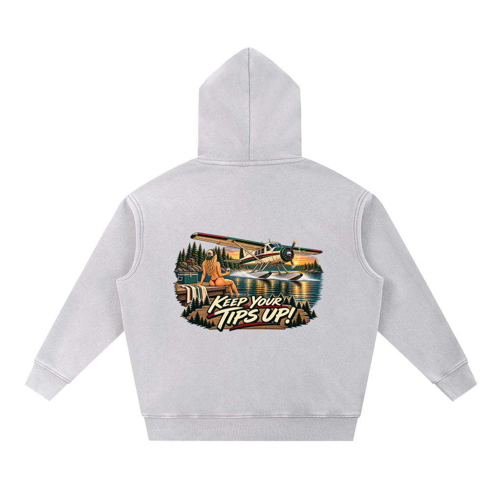 Tips Up - Snow Wash Fleece Oversize Hoodie