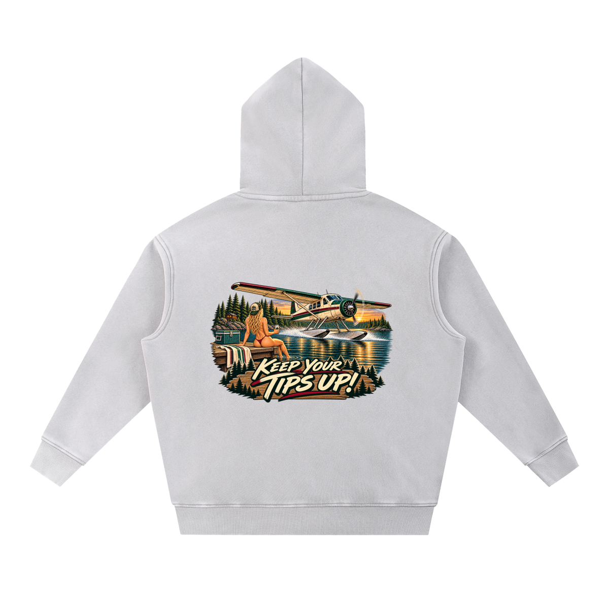 Tips Up - Snow Wash Fleece Oversize Hoodie