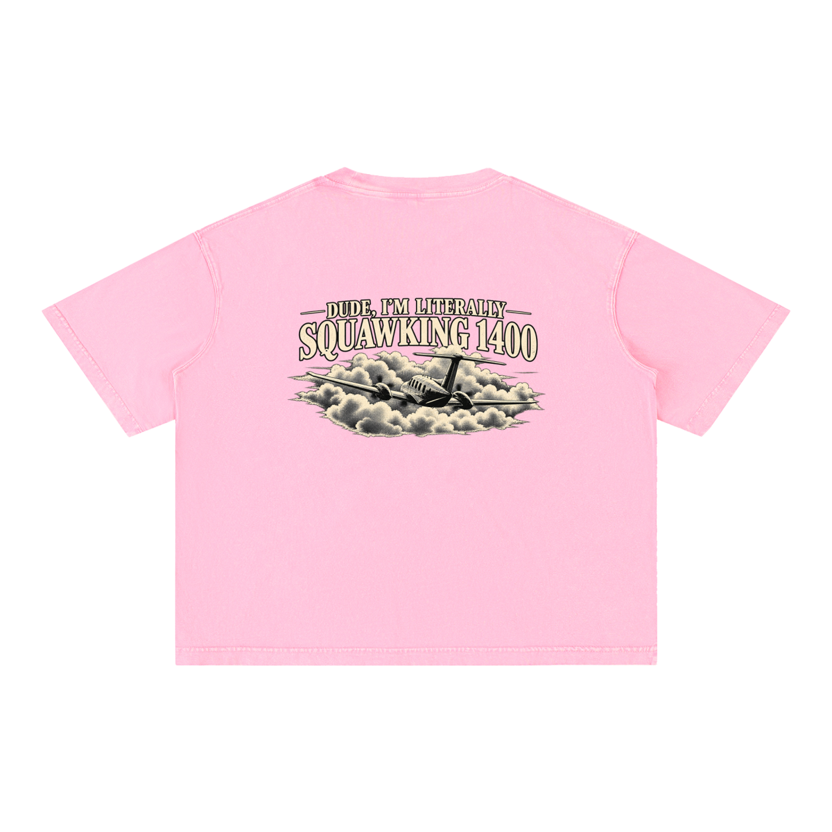 Sqwuak 1400 - Mineral Wash Boxy Cotton T-Shirt