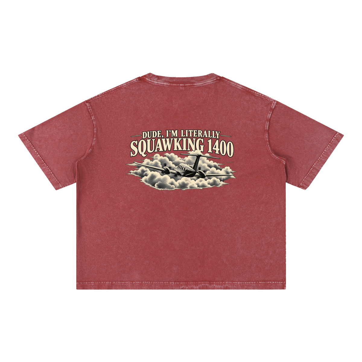 Sqwuak 1400 - Mineral Wash Boxy Cotton T-Shirt