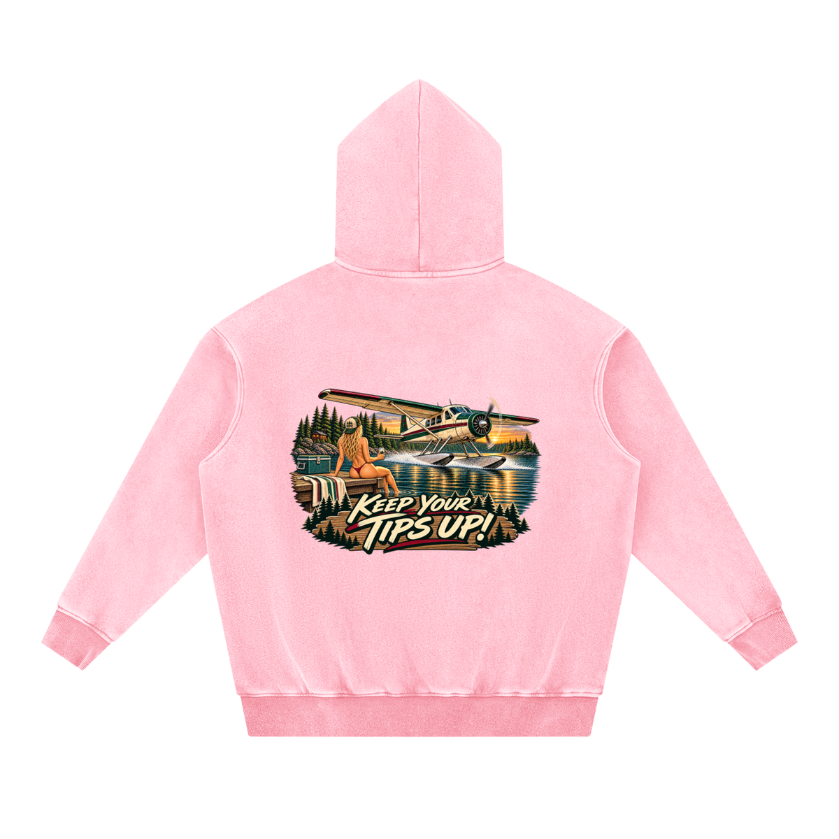 Tips Up - Snow Wash Fleece Oversize Hoodie
